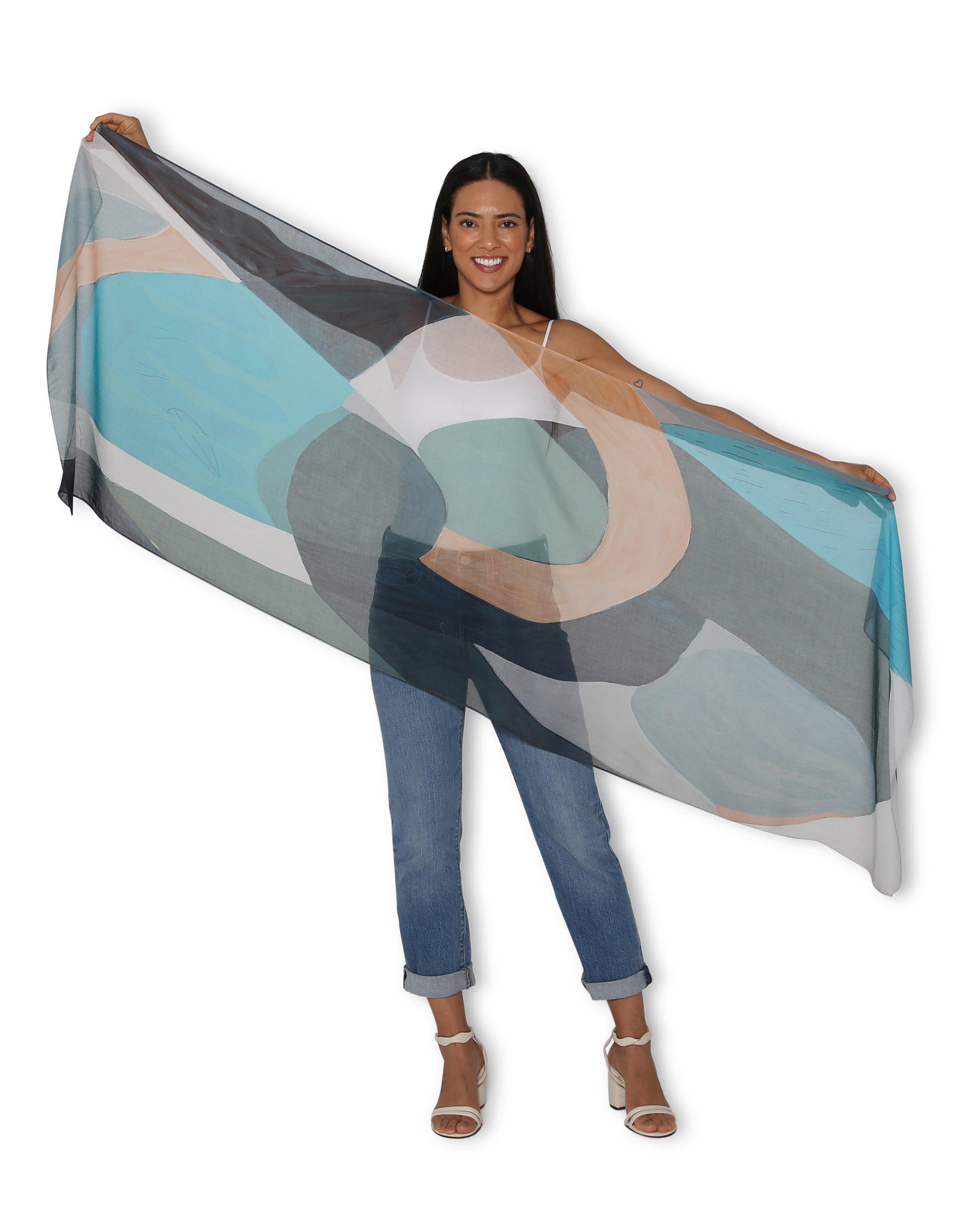 The Artists Label Moon Tide Scarf - Lightweight Womens Fashion Scarf for Everyday Wear, Travel & Gift Giving