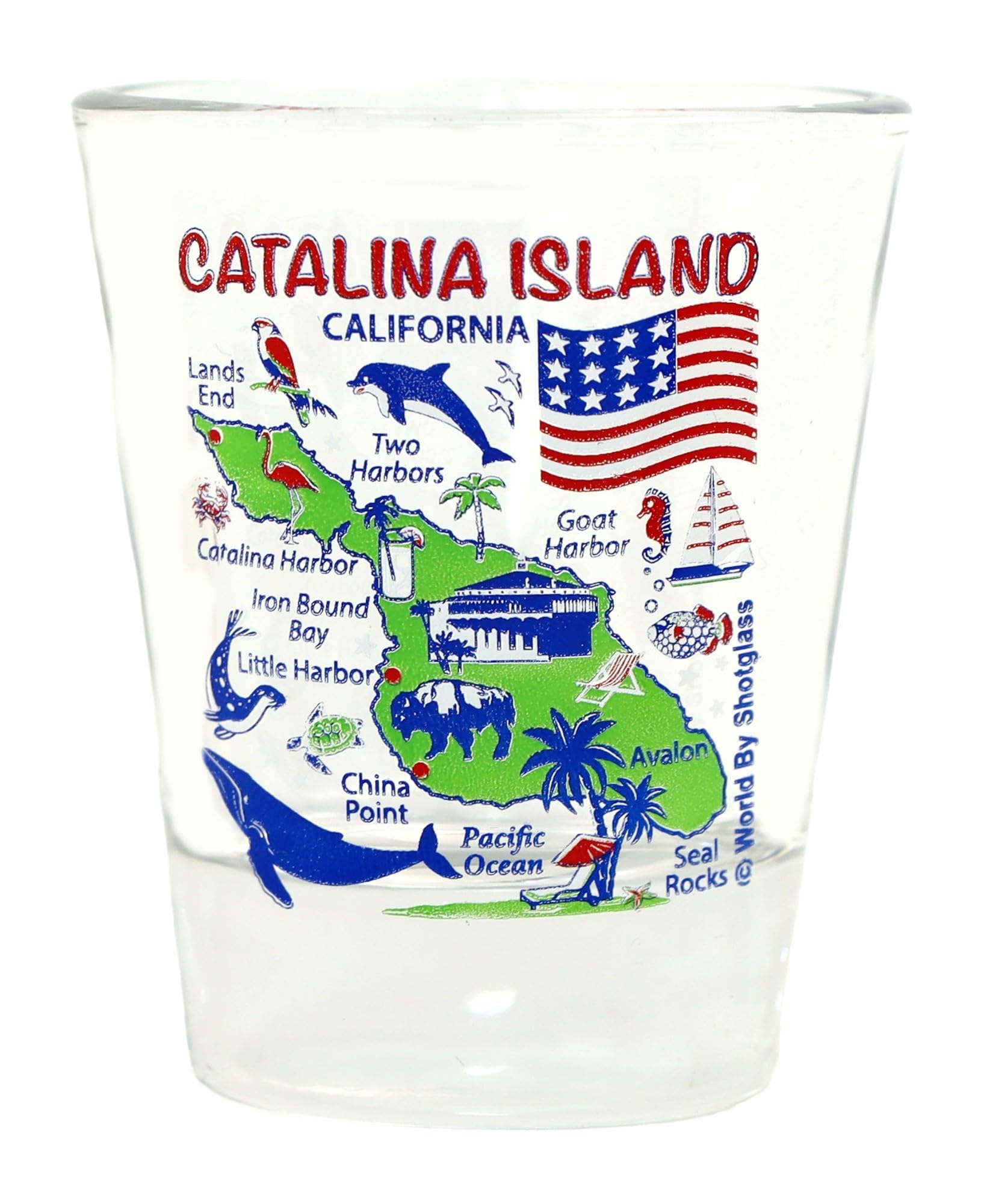 Catalina Island California Map Design Shot Glass - Perfect for Souvenirs, Gifts & Barware - Ideal for Beach Parties, Travel Memories & Cocktail Nights