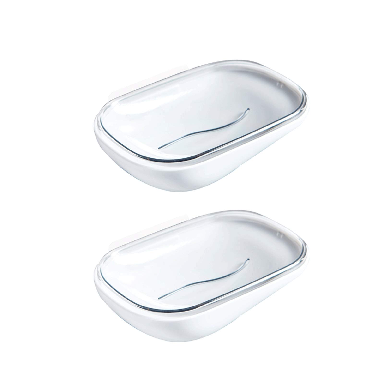 TOMYEUS Plastic Soap Dish - Wall-Mounted Bathroom Soap Holder for Home Use (2-Pack)