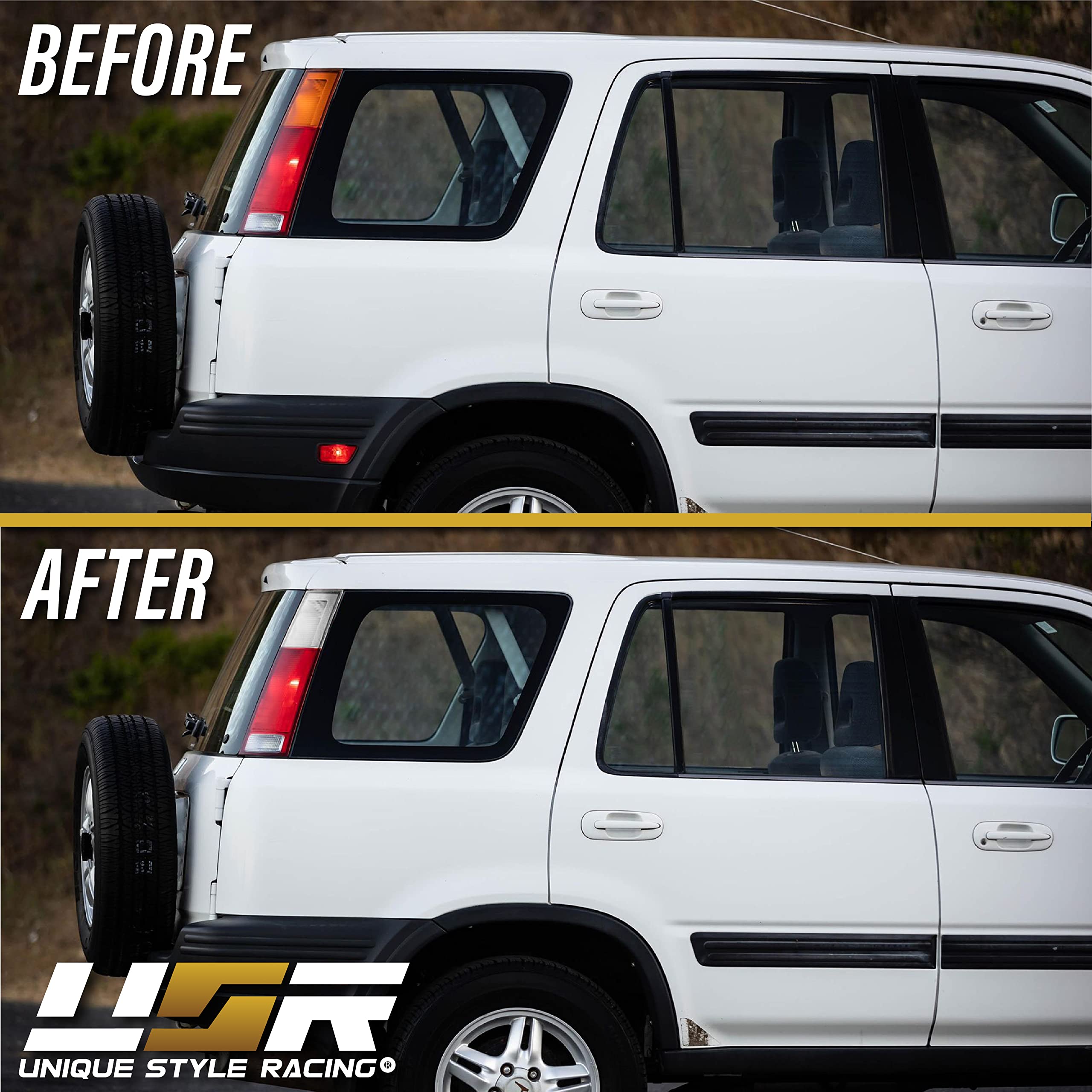 USR DEPO JDM Style Red/Clear Lens Tail Lights - Compatible with 1997-2001 Honda CR-V (First Gen) | Left + Right Rear Lamps Set | Upgrade Your Car's Style & Night Visibility