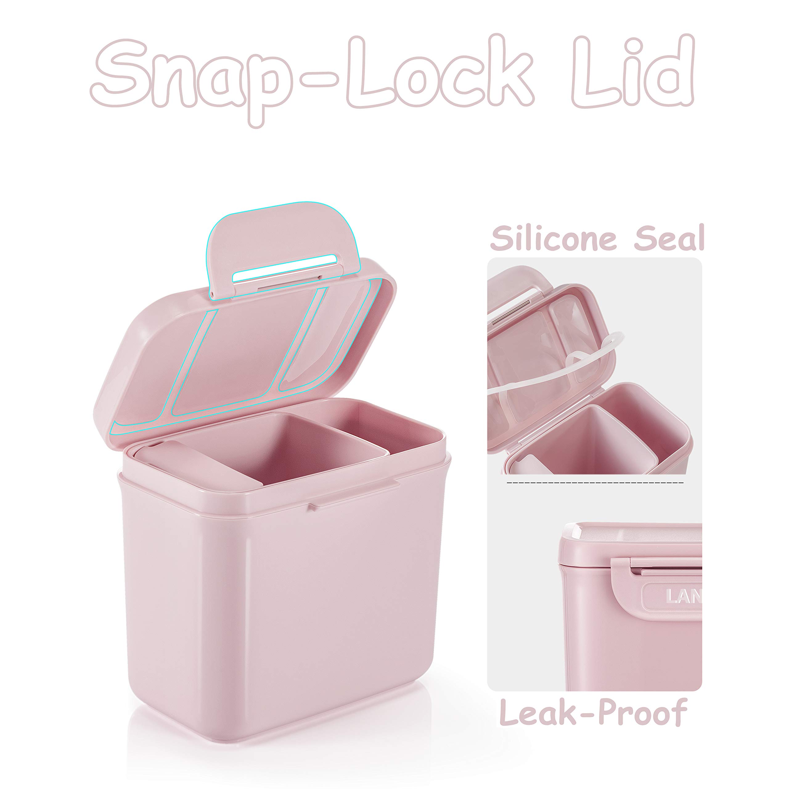 Portable Baby Formula Dispenser with Scoop - 0.92LB (420g) Travel Powder Container for Milk, Snacks & Baby Food Storage | Ideal for Outdoor Activities, Daycare & On-the-Go Feeding (Pink)