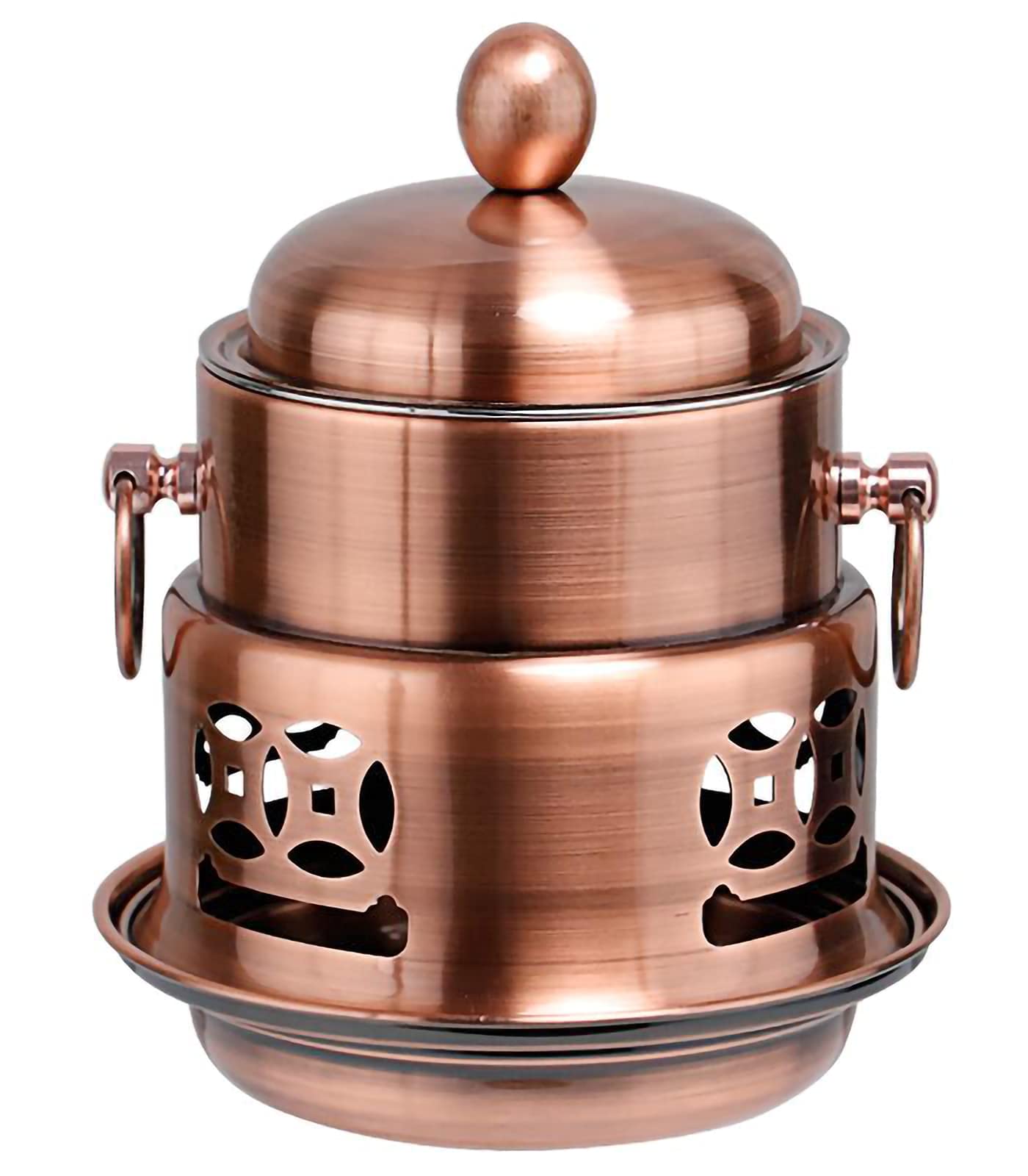 Xinmier Round Chafing Dish Set with Lid - Durable Buffet Chafer Warmer Tray for Catering, Party & Buffet - Alcohol Burner Included - B Copper Color - Perfect for Wedding Receptions, Banquets & Outdoor Events