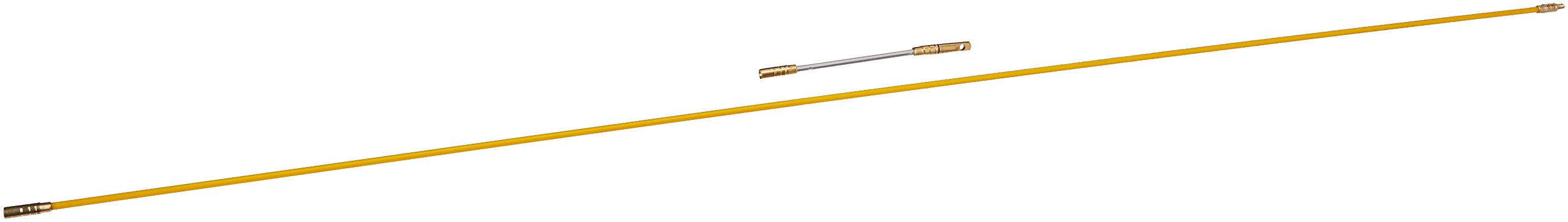 33' Electric Fiberglass Wire Pull Rods Fish Tape - Flexible Conduit Snake for Electrical Wiring & Cable Installation in Walls, Ceilings & Conduits