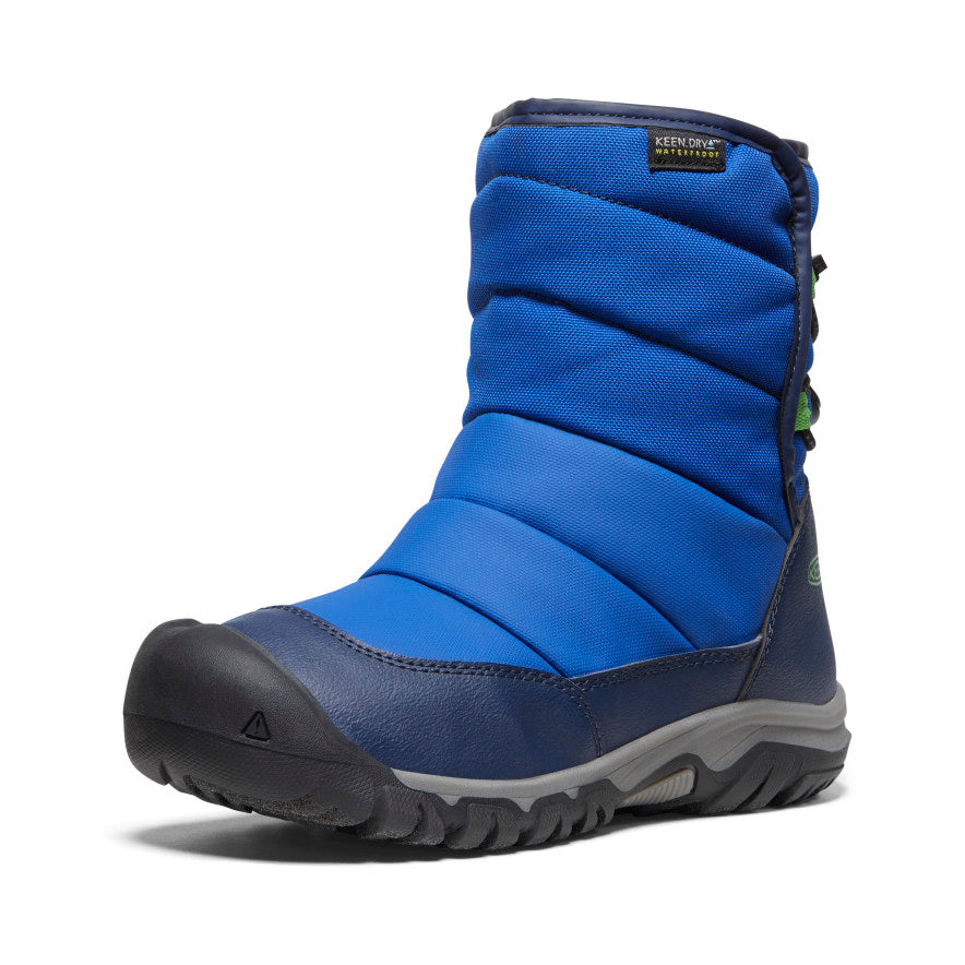 **Big Kids' Puffrider Waterproof Winter Boots - Navy Blue | Warm & Cozy Snow Boots for Boys & Girls | Perfect for Snow Play, Sledding & Outdoor Winter Adventures**