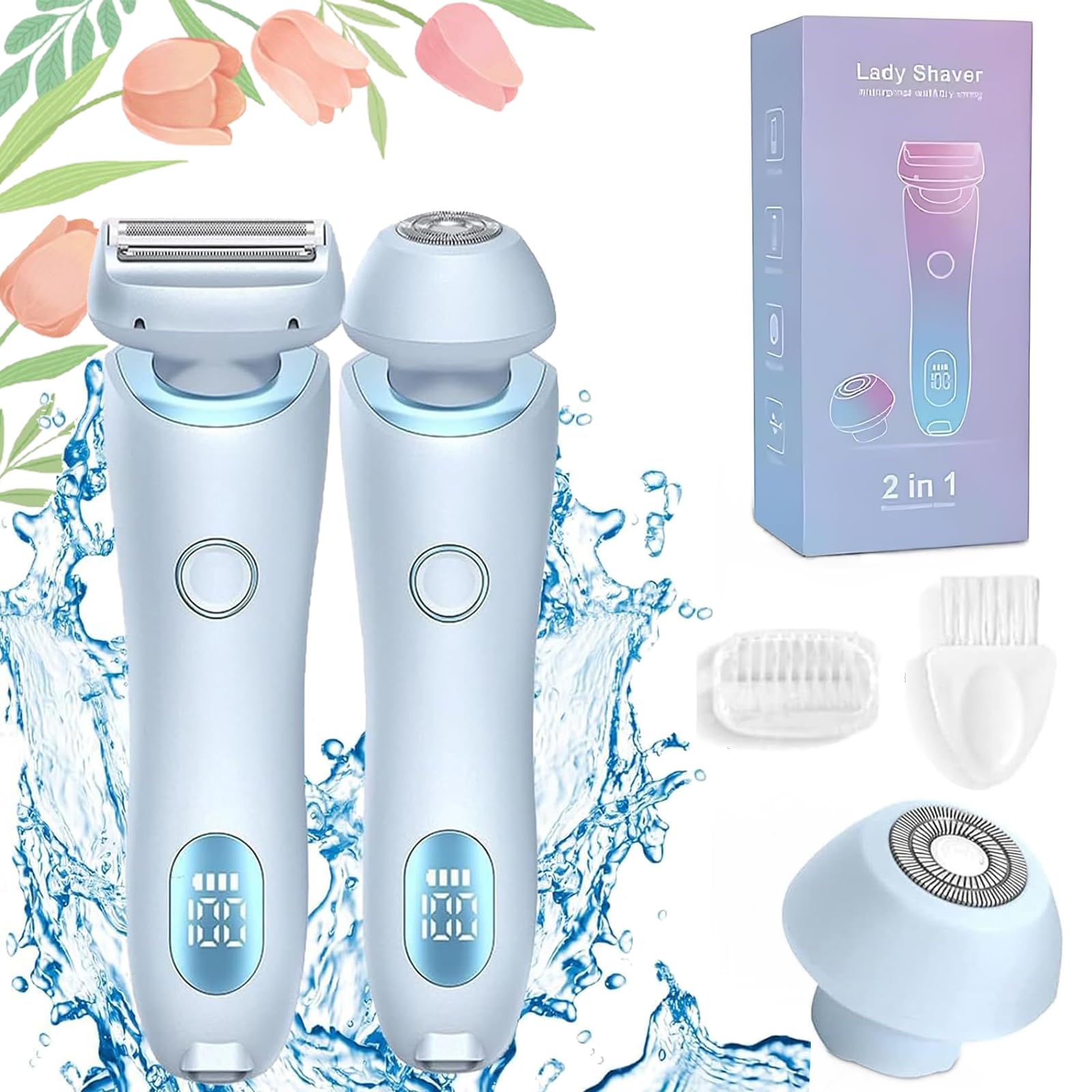 Dusk Razor for Women - The Glide Pro 3.0 Electric Shaver, Waterproof 2-in-1 Wet & Dry Women's Razor with Removable Head (Blue) | Perfect for Travel, Showering & Smooth Legs at Home
