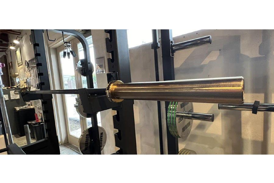 Warrior Black Cerakote & Gold Titanium Barbell - Premium Gym Equipment for Strength Training & Bodybuilding - Perfect for Home Gyms & Fitness Centers