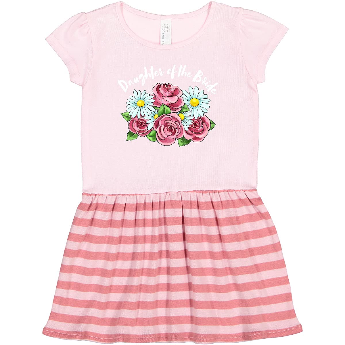 Inktastic Daughter of The Bride Roses and Daisies Toddler Dress - Floral Print Baby Girl Outfit for Weddings, Parties & Special Occasions