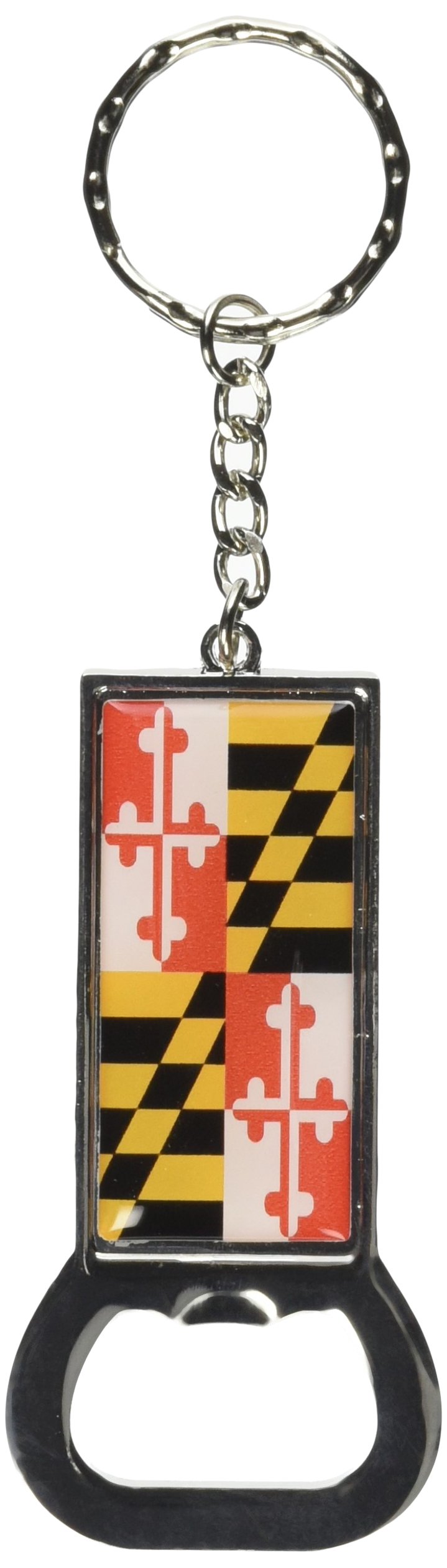 Maryland State Flag Keychain with Bottle Opener - Durable Metal Key Ring for Keys, Gifts & Travel Accessories - Perfect for Home, Office, Camping & Outdoor Adventures
