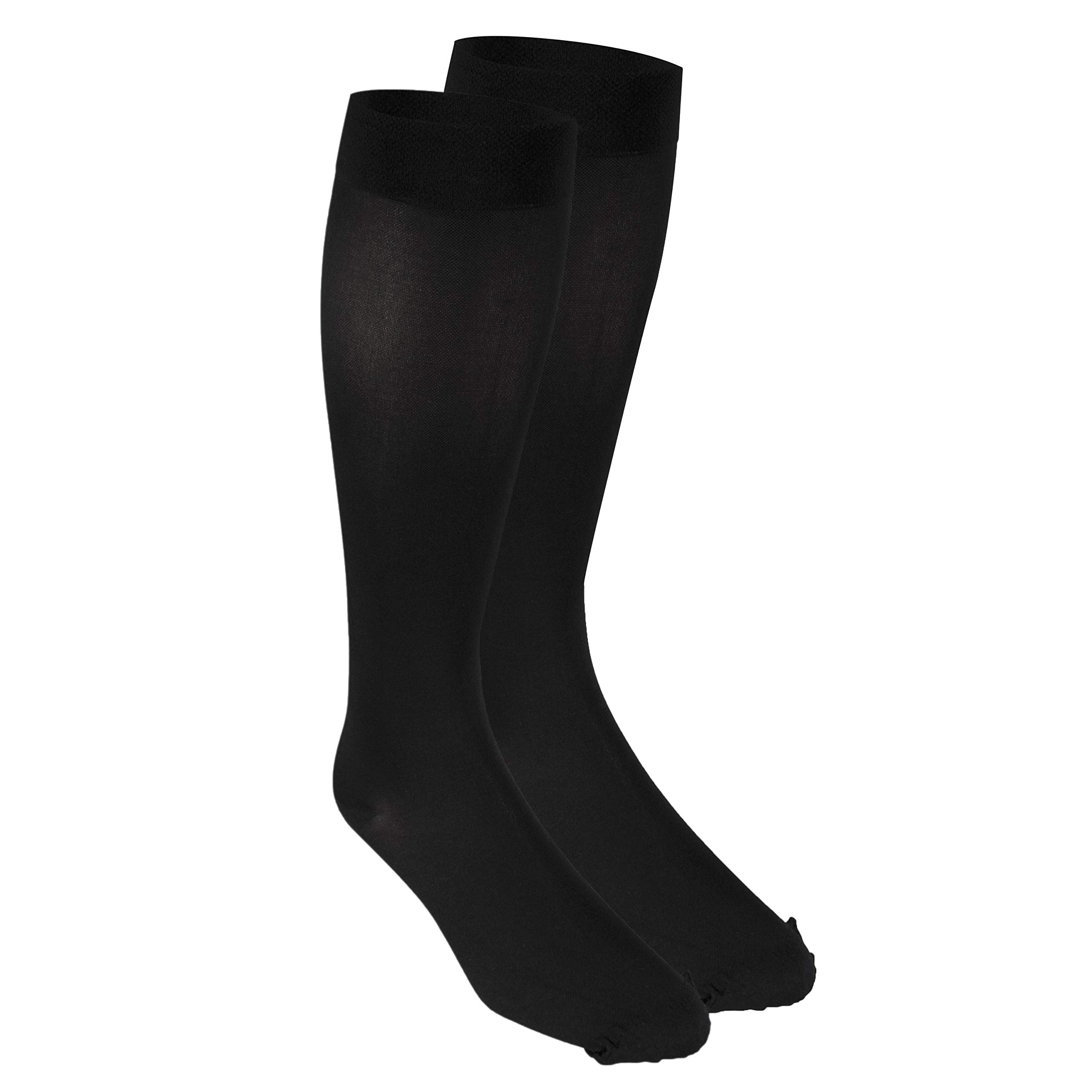 Truform Women's Knee High Compression Stockings 15-20 mmHg - Closed Toe Opaque Black Small - for Varicose Veins, Circulation & Post-Surgery Support - Perfect for Nurses, Travel & Everyday Comfort