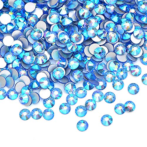 Xuccus JUNAO SS16 SS20 SS30 Hyacinth AB Glitter Glass Nail Rhinestones - Flatback Nail Crystals, Round Glass Strass Diamonds for Nail Art & Crafts (1440Pcs, Amethyst AB) - Perfect for DIY Nail Designs, Manicures, Jewelry Making and Home Decor