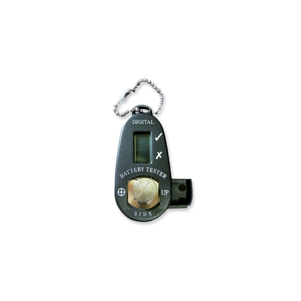Renata LCD Digital Hearing Aid Battery Tester Key Ring - Portable Battery Voltage Checker for Hearing Aids - Perfect for Travel, Home & Emergency Use