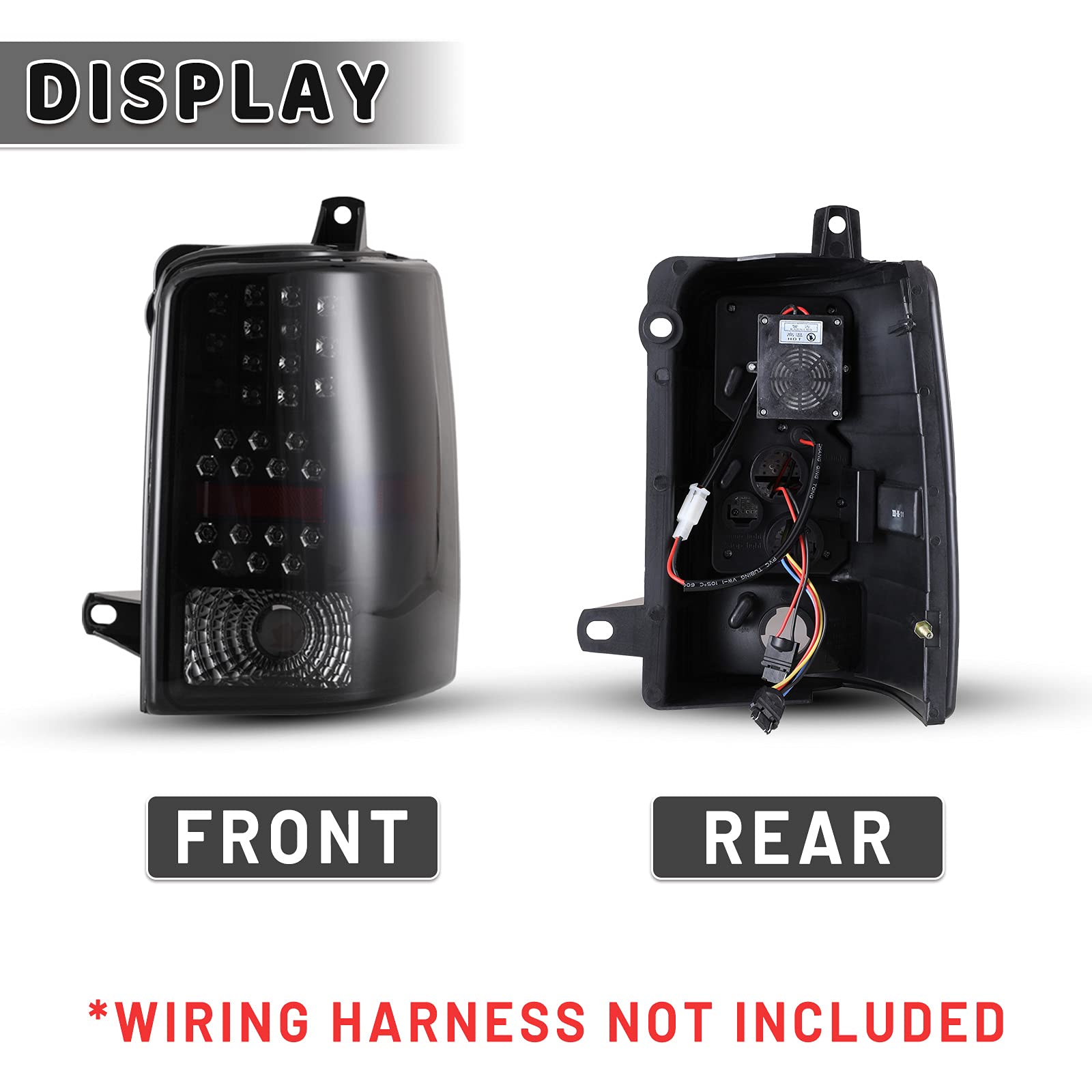 1997-1998 Jeep Grand Cherokee LED Tail Lights - Pair of High-Brightness Rear Lamp Assemblies for Driver & Passenger Side Replacement | Perfect for Night Driving & Off-Road Adventures