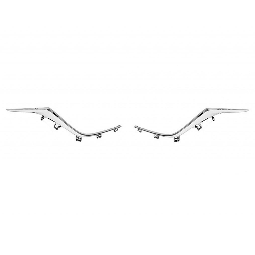 Chrome CAPA Certified Lower Grille Molding Pair for Mazda 3 2014-2016 Models (Driver & Passenger Side) | Perfect Fit MA1214105, MA1215105, BHN1507K1A, BHN1507J1A | Enhances Front Styling & Protects Radiator