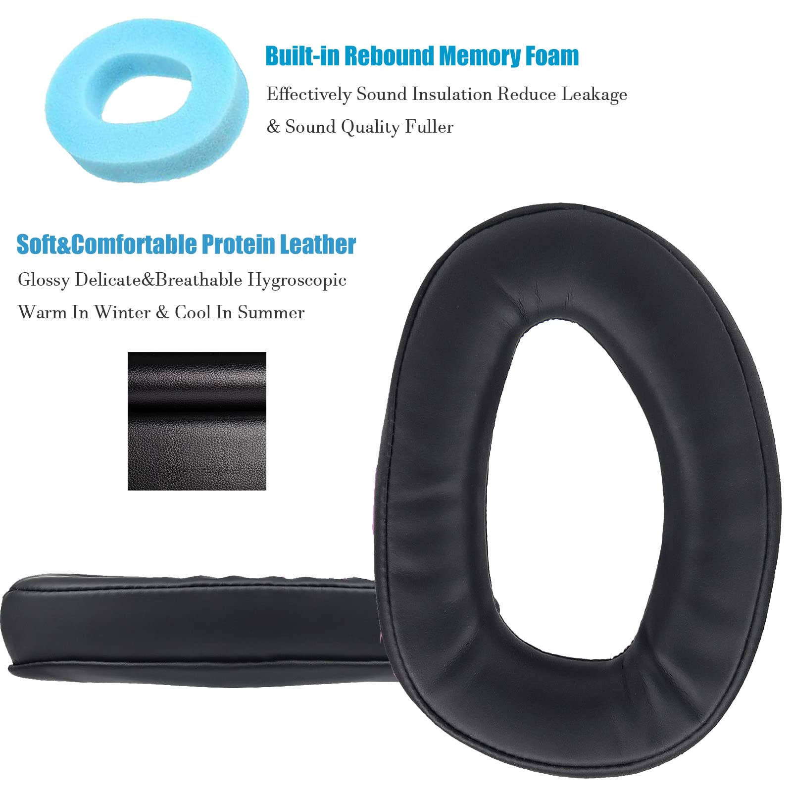 GSP 300 350 370 Gaming Headset Replacement Ear Pads - Compatible with GSP 302/301/303/300/350/370 - Soft Memory Foam Cushions for Comfort - Perfect for Long Gaming Sessions & Noise Isolation (Black)