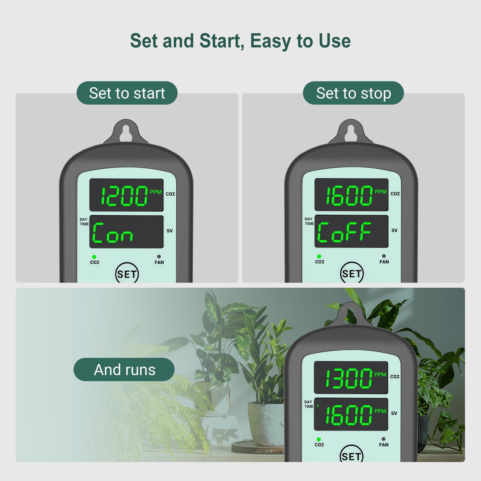 Programmable CO2 Controller with S01 Sensor ICC 510 - Smart Greenhouse & Indoor Grow Room Climate Control System