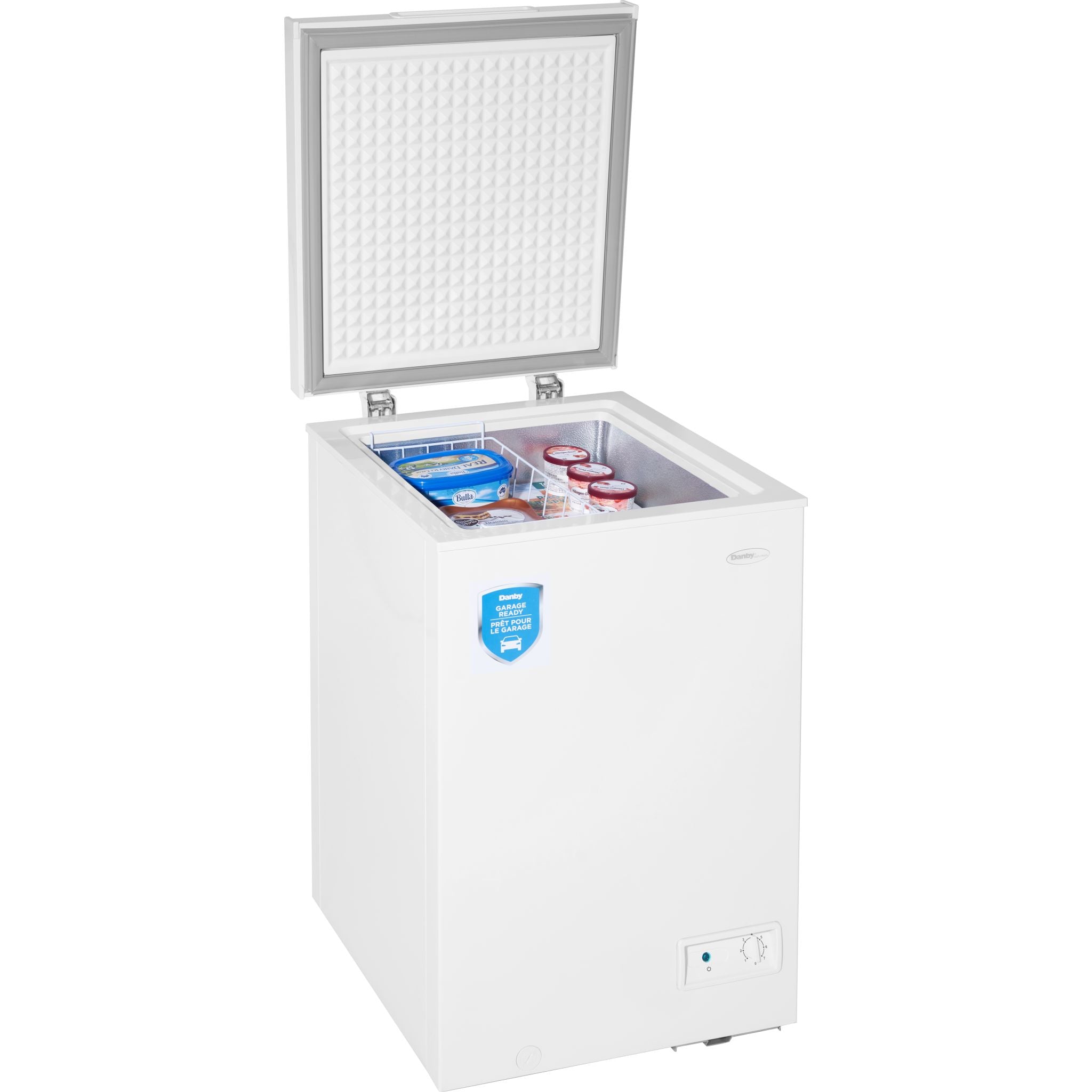 Danby DCF035A6WM 3.5 Cubic Feet Compact Chest Freezer - Energy Efficient White Deep Freezer for Home, Garage, or Basement - Perfect for Storing Meat, Frozen Foods & Bulk Groceries
