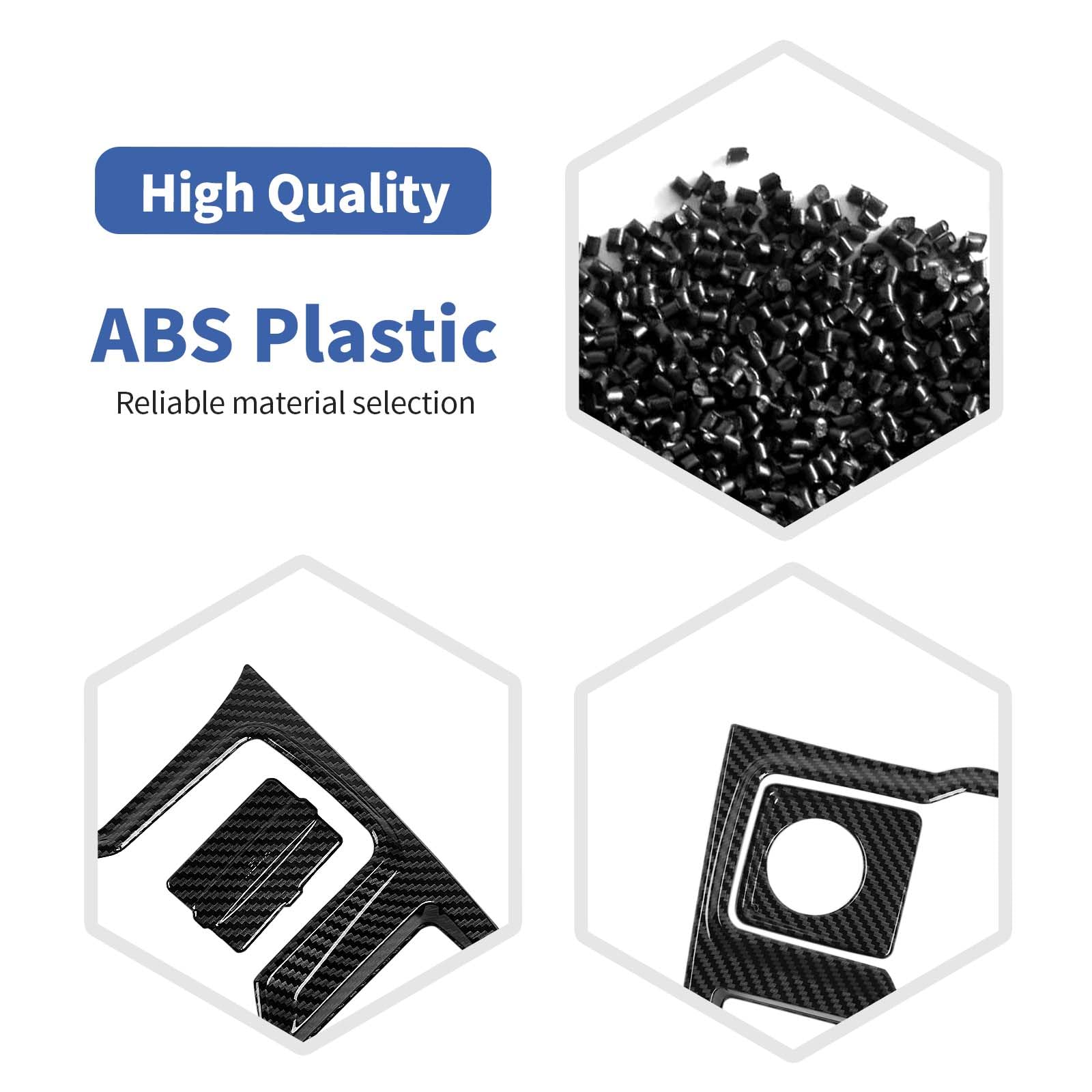 Carbon Fiber Center Dash Switch Panel Trim for Jeep Wrangler JL JLU & Gladiator JT (2018-2024) - 3pc Interior Accessories Kit - Perfect for Off-Roading & Custom Upgrades