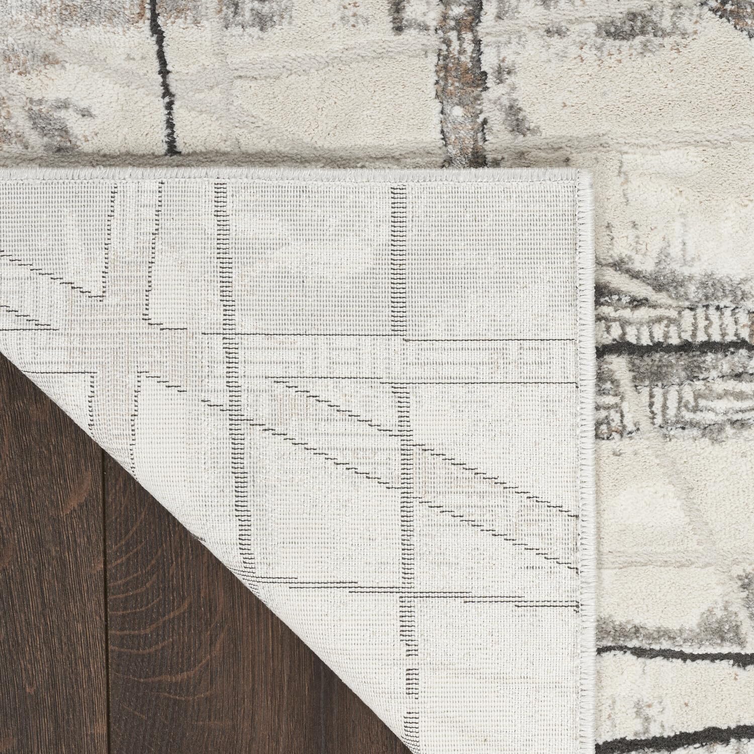 Nourison Desire Abstract Grey Silver 3'11