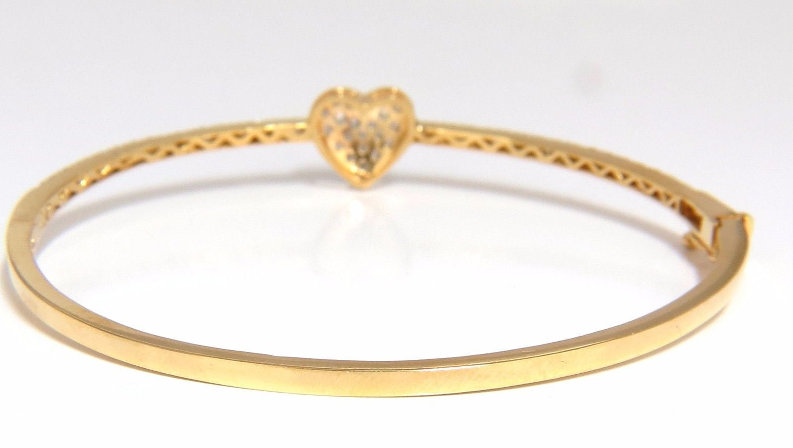 1.30ct G/VS 14K Gold Diamond Heart Bangle Bracelet - Elegant Gift for Women, Anniversary & Valentine's Day