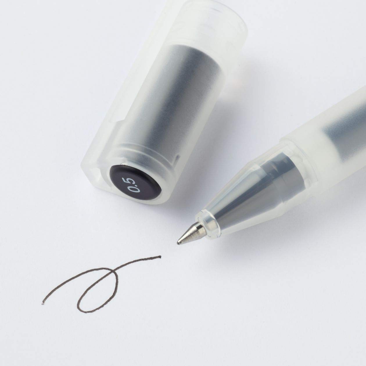 Muji 0.5mm Gel Ink Ballpoint Pens - 2 Color Set (5 Black + 5 Blue) - Smooth Writing for Office, School & Journaling