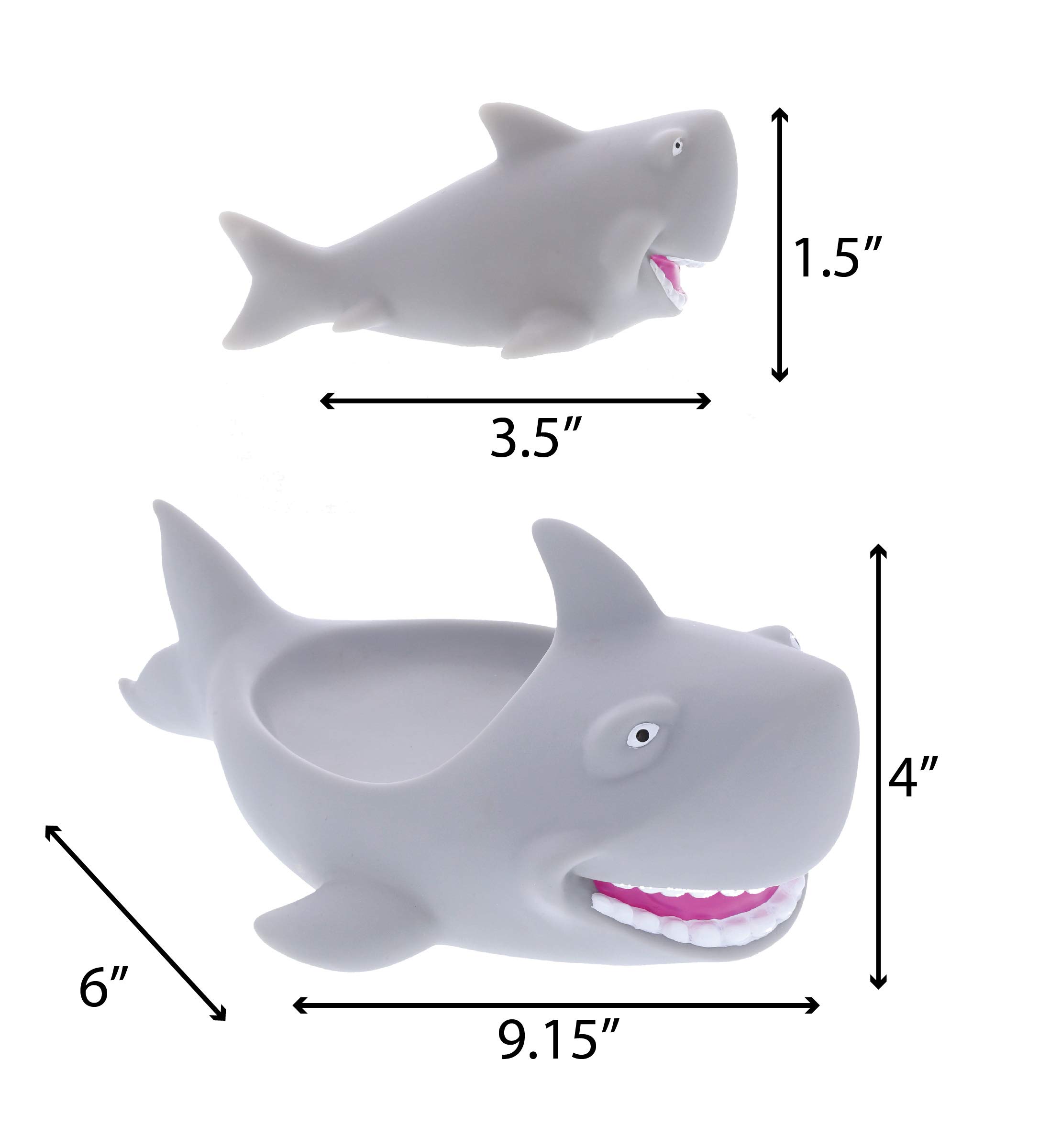 Dollibu Family Animal Bath Squirters 4-Piece Set - Fun Floating Rubber Squirt Toys for Toddlers & Kids - Perfect for Bathtime, Pool Play & Water Fun - Gray Bath Toys for Boys & Girls