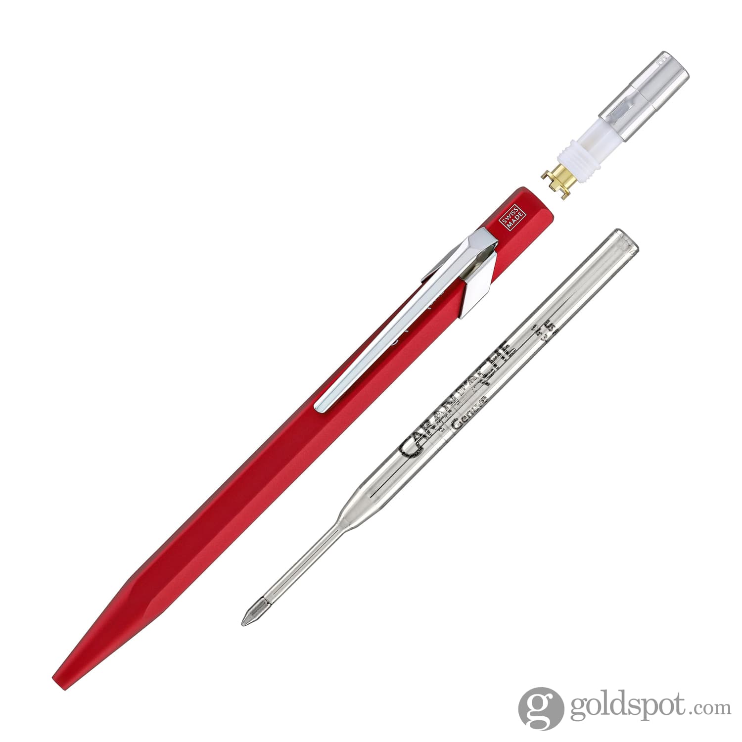 Caran d'Ache 849 COLORMAT X Ballpoint Pen - Premium Red Ink Pen for Writing, Sketching & Office Use - Perfect Gift for Professionals & Artists