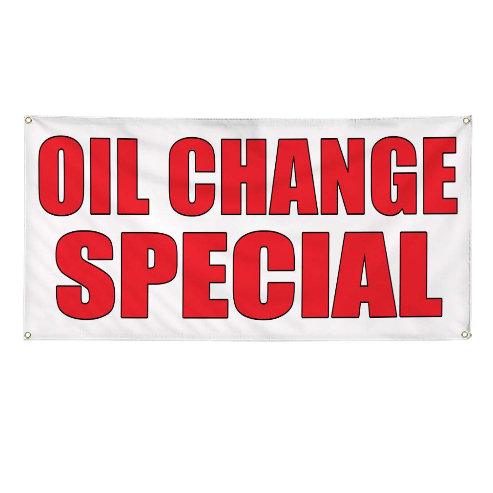 Premium Vinyl Banner - 48x96 Inches, Weatherproof & Durable for Auto Body Shops, Car Repair Businesses - Oil Change Special Signs with 8 Grommets - Ideal for Outdoor Advertising, Yard Signs & Industrial Use