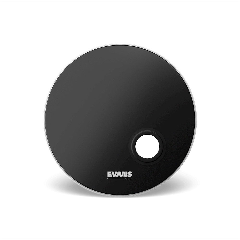 Evans EMAD Resonant Bass Drum Head 22 Inch - Black - Perfect for Live Performances & Studio Recording - Durable & High-Quality Sound for Drummers