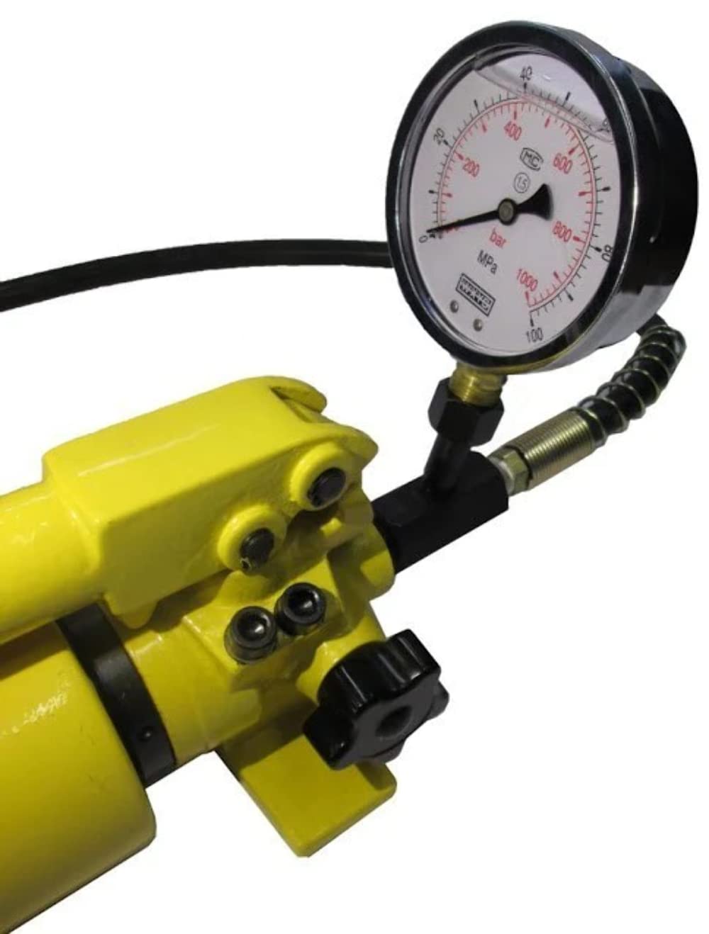 High Pressure Hydraulic Hand Pump 10000 PSI Two Speed with Gauge - 165 in3 Capacity (B-700AB) for Heavy Duty Hydraulic Tools, Automotive Repair, and Industrial Applications