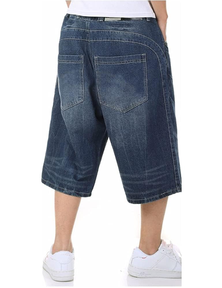 IDEALSANXUN Men's Baggy Jean Shorts | Loose Fit Denim Jorts for Casual Wear | Perfect for Summer, Beach, and Street Style