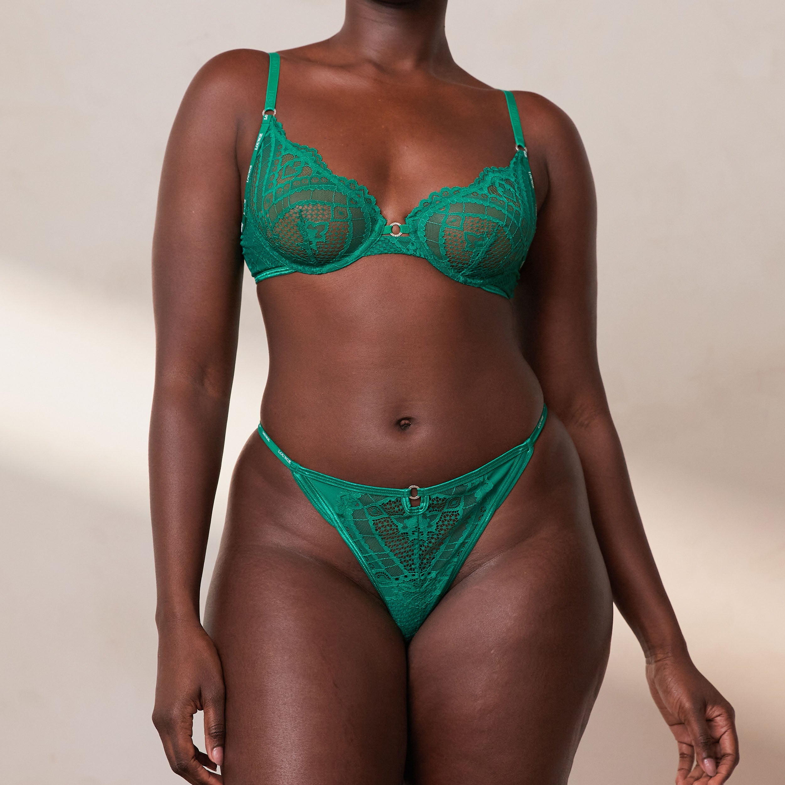 Charmed Balcony Bra - Emerald Green Lace Lingerie for Women | Comfortable & Sexy Underwear for Date Night & Special Occasions