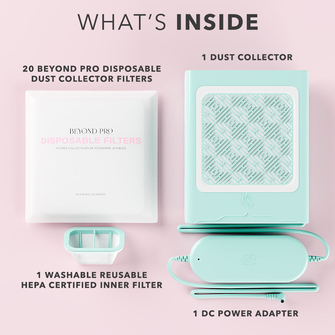 Beyond Pro Nail Dust Collector - Professional Nail Salon Dust Extractor with Powerful Suction, Quiet Operation & Easy Cleaning - Perfect for Manicure, Pedicure & Nail Art Studios