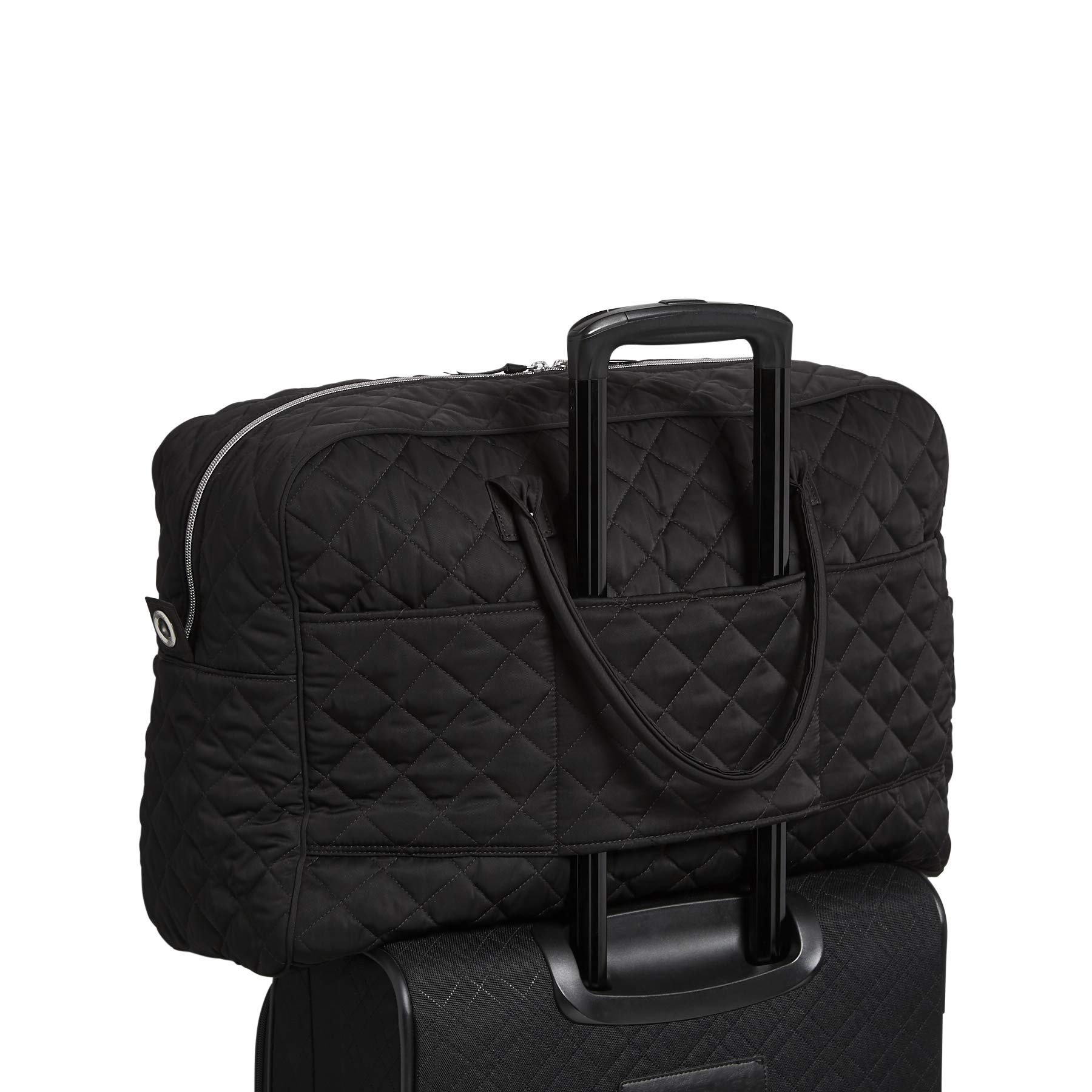 Vera Bradley Women's Performance Twill Grand Weekender Travel Bag - Spacious Carry-On Luggage for Women, Black, One Size - Perfect for Weekend Trips, Business Travel & Overnight Stays