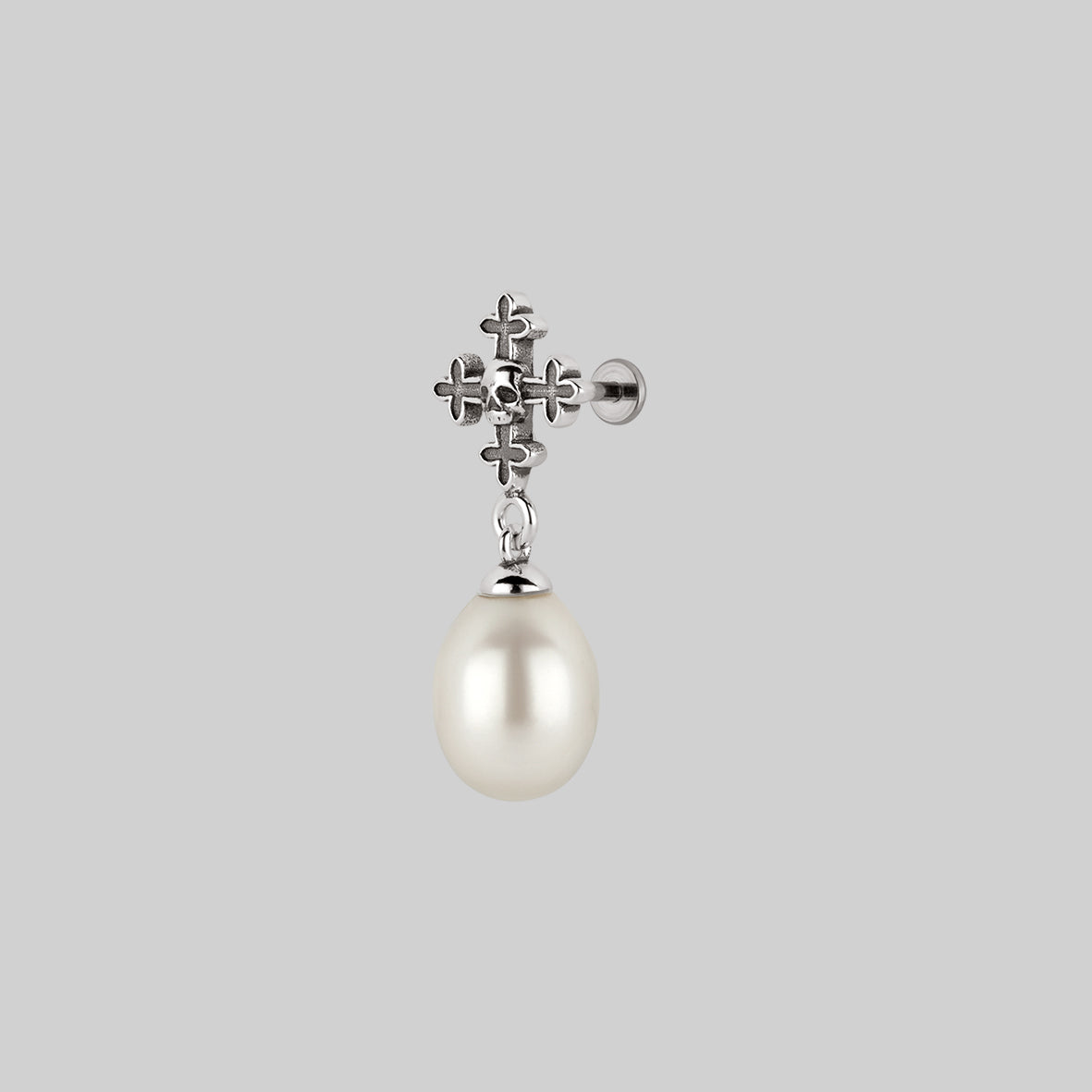 OPHELIA Medieval Cross Stud Earrings in Sterling Silver - Gothic Jewelry for Women, Perfect for Renaissance Fairs, Weddings & Everyday Boho Style