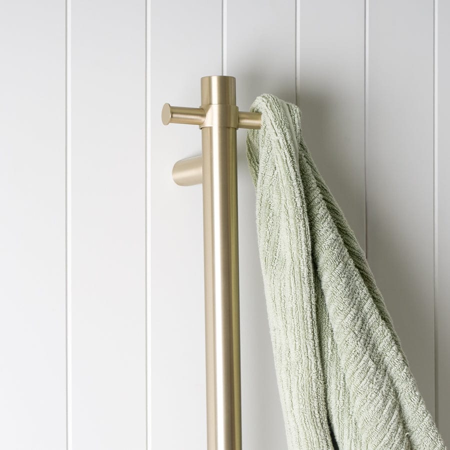 Premium Heated Towel Rail - Brushed Nickel Finish for Bathroom & Spa - Warm & Cozy Towels Instantly - Perfect for Luxury Homes & Hotels