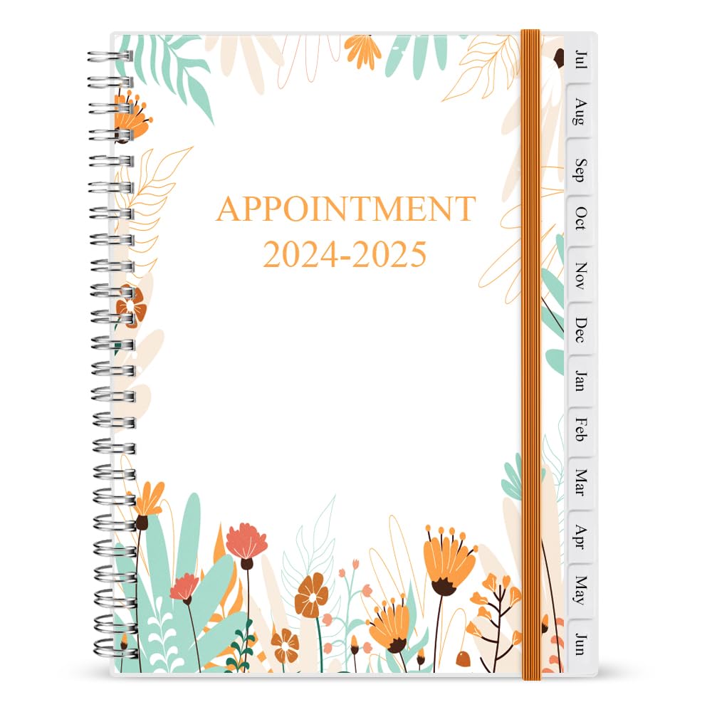 2024-2025 Monthly Appointment Planner - A5 Size (5.8x8.25 Inches) with 12 Tabs from July 2024 to June 2025, Flexible Cover & Twin-Wire Binding - Perfect for Business Professionals, Students, and Personal Organization