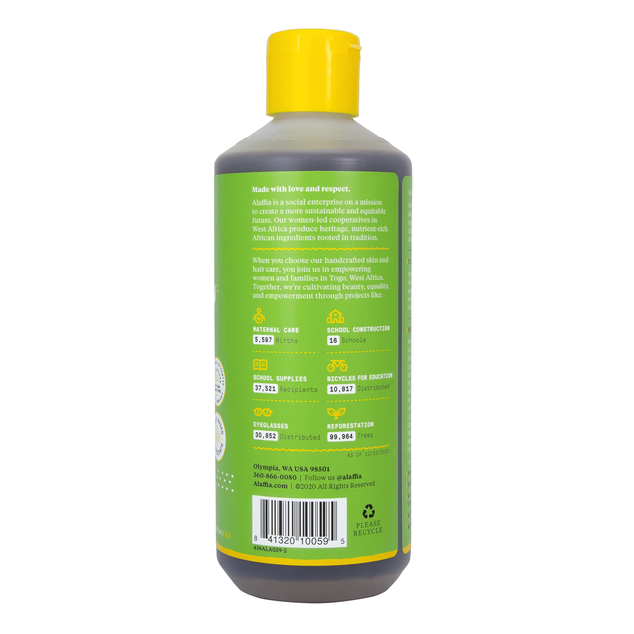 Alaffia Everyday Coconut Shampoo for Wavy & Curly Hair - Gentle Hydrating Shampoo with Vitamin E, Virgin Coconut Oil & Ginger Extract - 2 Pack (16 Fl Oz Each) - Perfect for Daily Cleansing & Moisturizing Dry Hair at Home or Salon