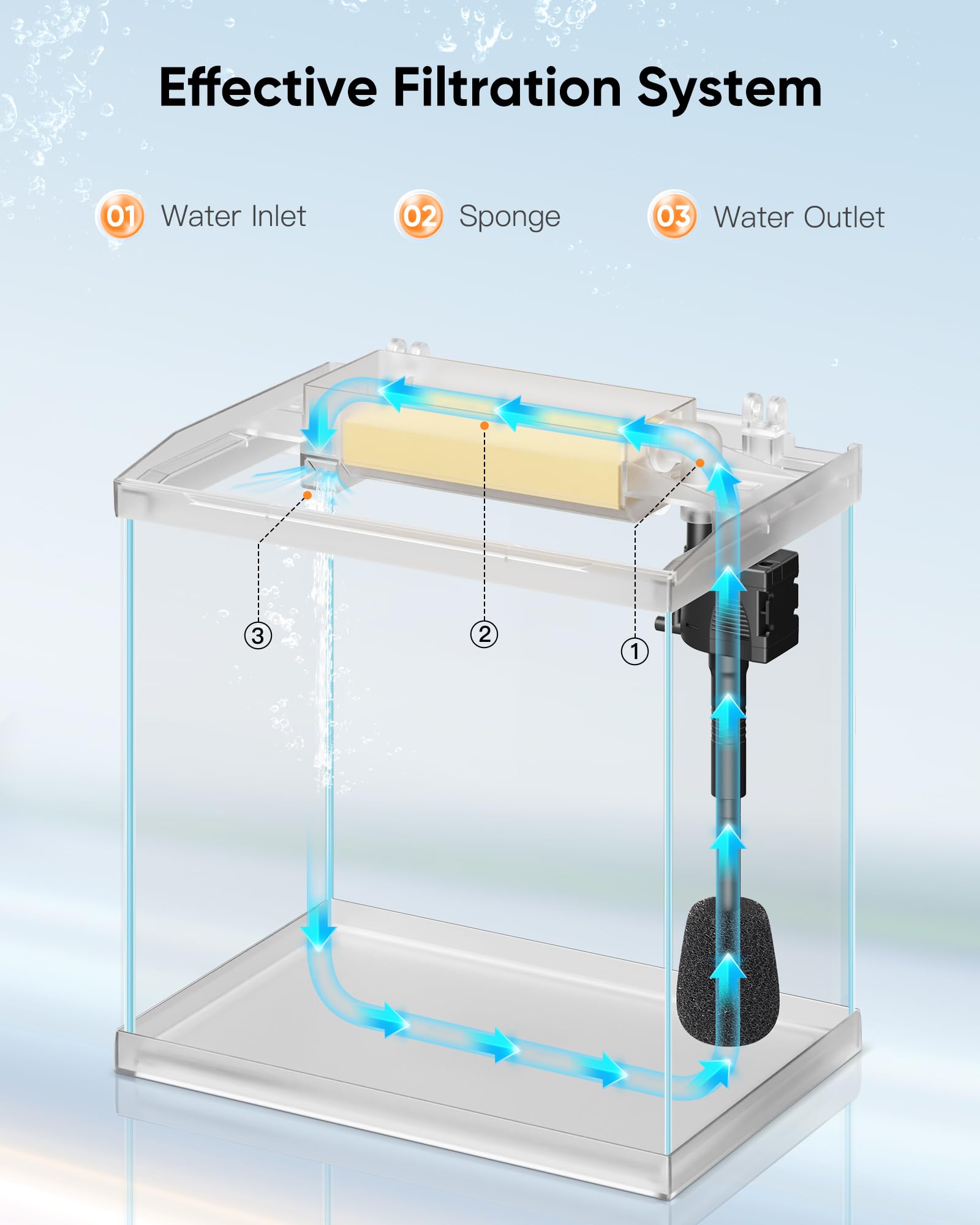 4 Gallon Low-Iron Glass Fish Tank with LED Light & Filter - Perfect for Betta Fish & Beginners