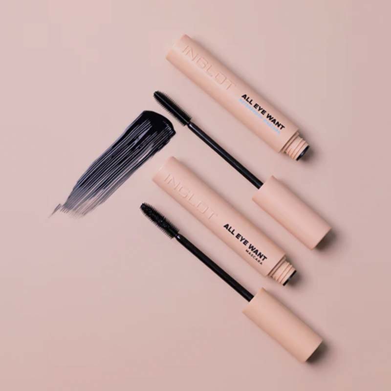 Inglot All Eye Want Waterproof Mascara - Volumizing & Lengthening for All-Day Wear - Perfect for Daily Use, Special Occasions & Sensitive Eyes