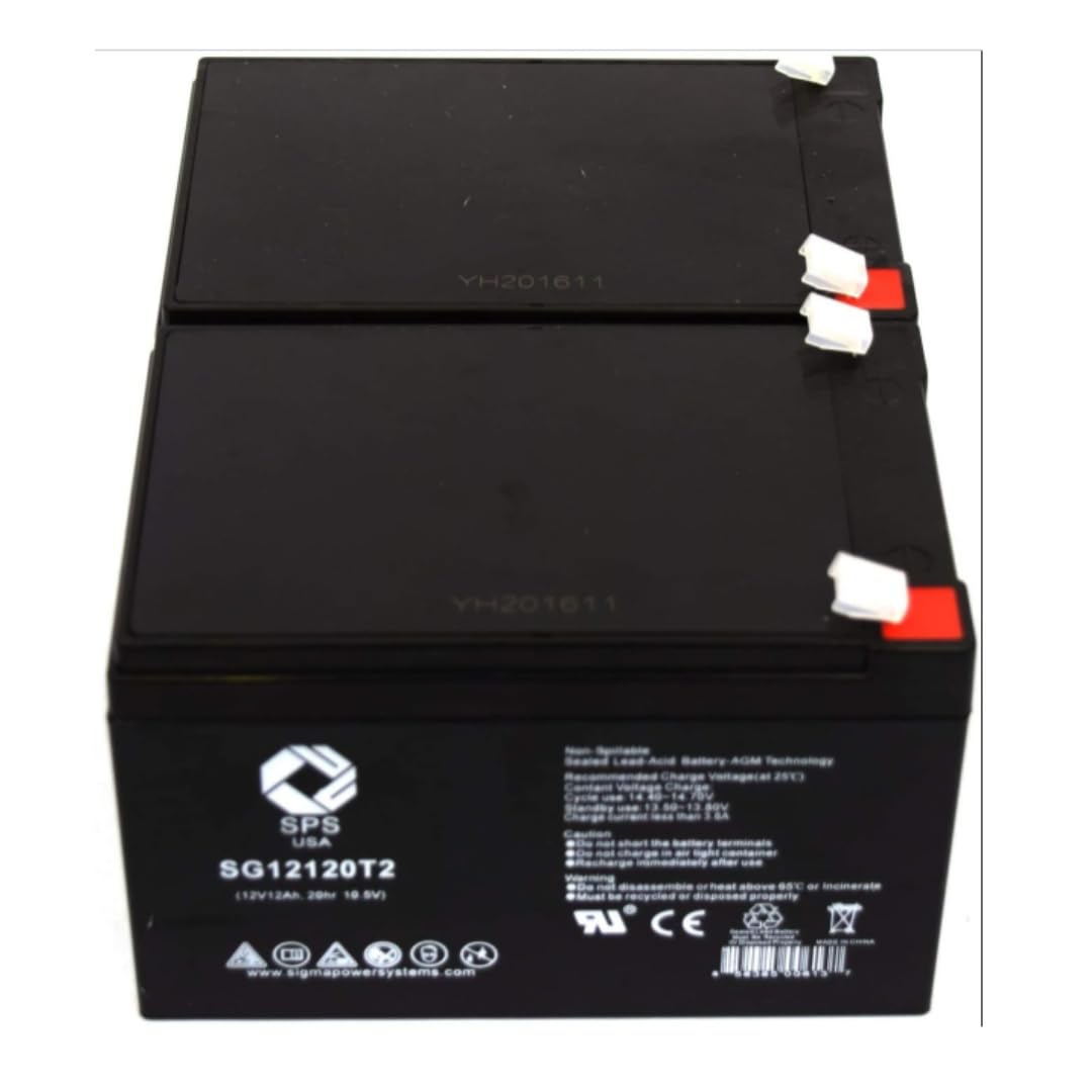 SPS Brand 12V 12Ah Replacement Battery for RBC4 Backup Replacement APC F2 (2 Pack) - Compatible with UPS Systems, Emergency Power Supplies, and Home/Office Electronics Backup