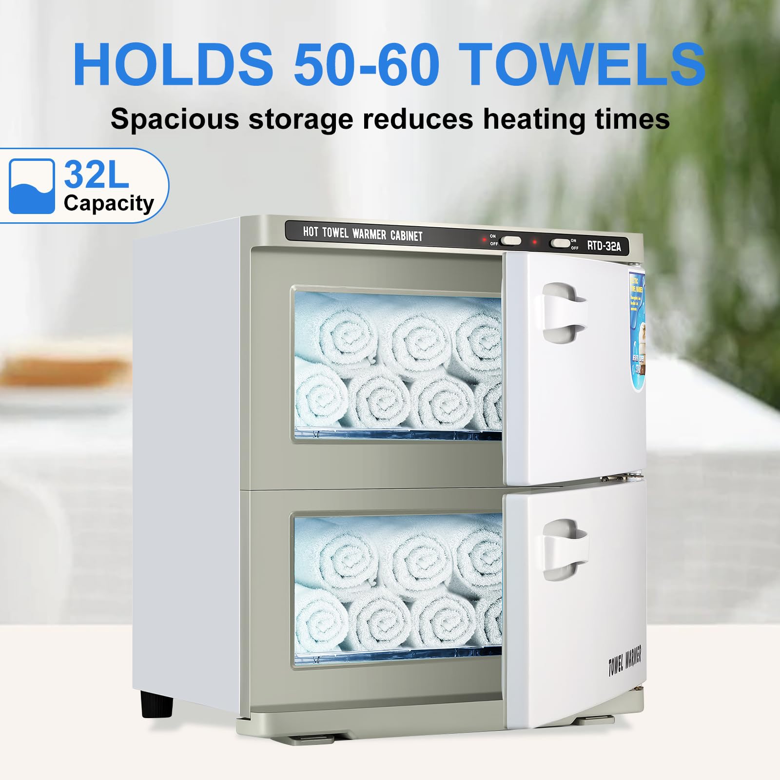 32L Professional Hot Towel Warmer Cabinet - 2-in-1 Heated Towel Storage & Warmer for Spa, Salon & Massage | Perfect for Facial Treatments, Barber Shops & Beauty Clinics | Commercial & Home Use
