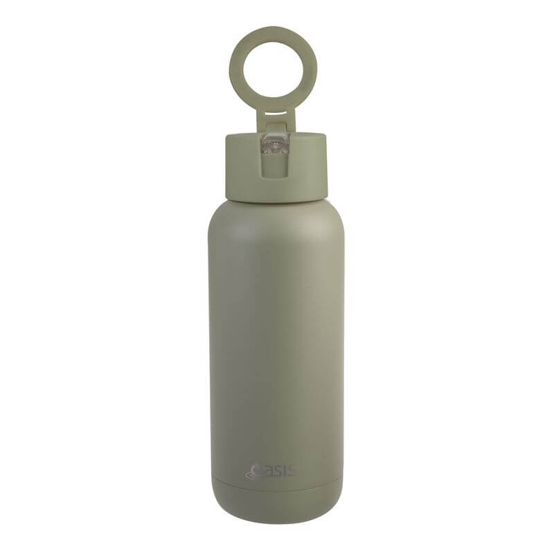 Premium Ceramic Coated Mag Grip Insulated Water Bottle - 1L (34oz) Leakproof Stainless Steel Vacuum Flask - Green - Perfect for Hiking, Gym & Outdoor Activities