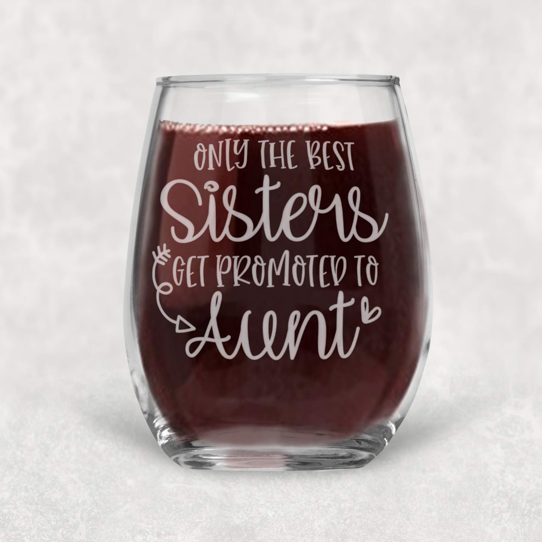 Stemless Wine Glass for New Aunts - Pregnancy Announcement Gift for Sister, Christmas Present for Her - Perfect for Gender Reveal Parties & Celebrations