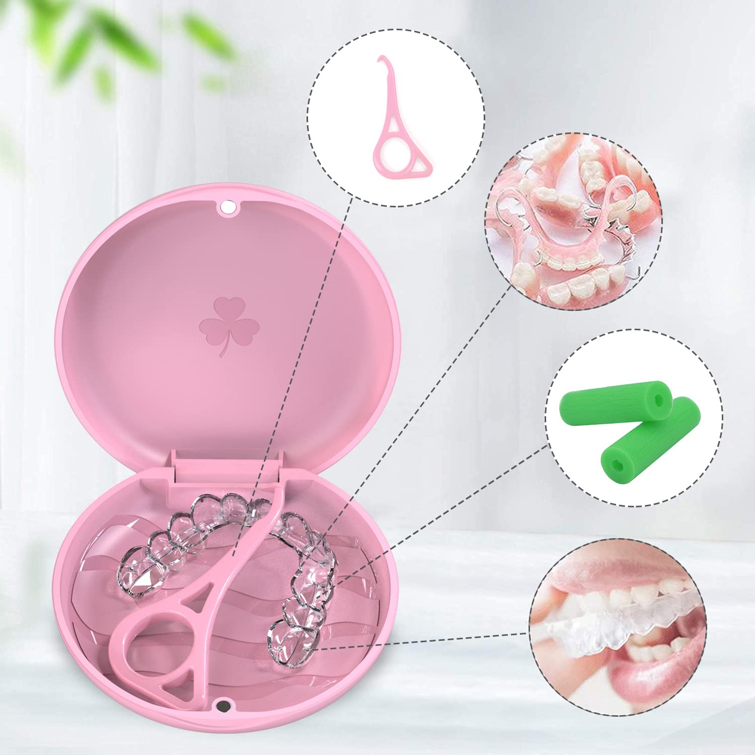 ARGOMAX 2 Pack Retainer Storage Case - BPA-Free Orthodontic Aligner Holder, Denture & Mouth Guard Travel Container (Pink) - Perfect for School, Gym & Travel Accessories Organization