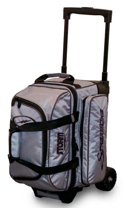 Storm Streamline 2 Ball Silver/Black Roller Bowling Bag - Durable 2-Ball Bowling Bag with Wheels for Easy Transport - Perfect for League Play, Tournaments & Practice Sessions