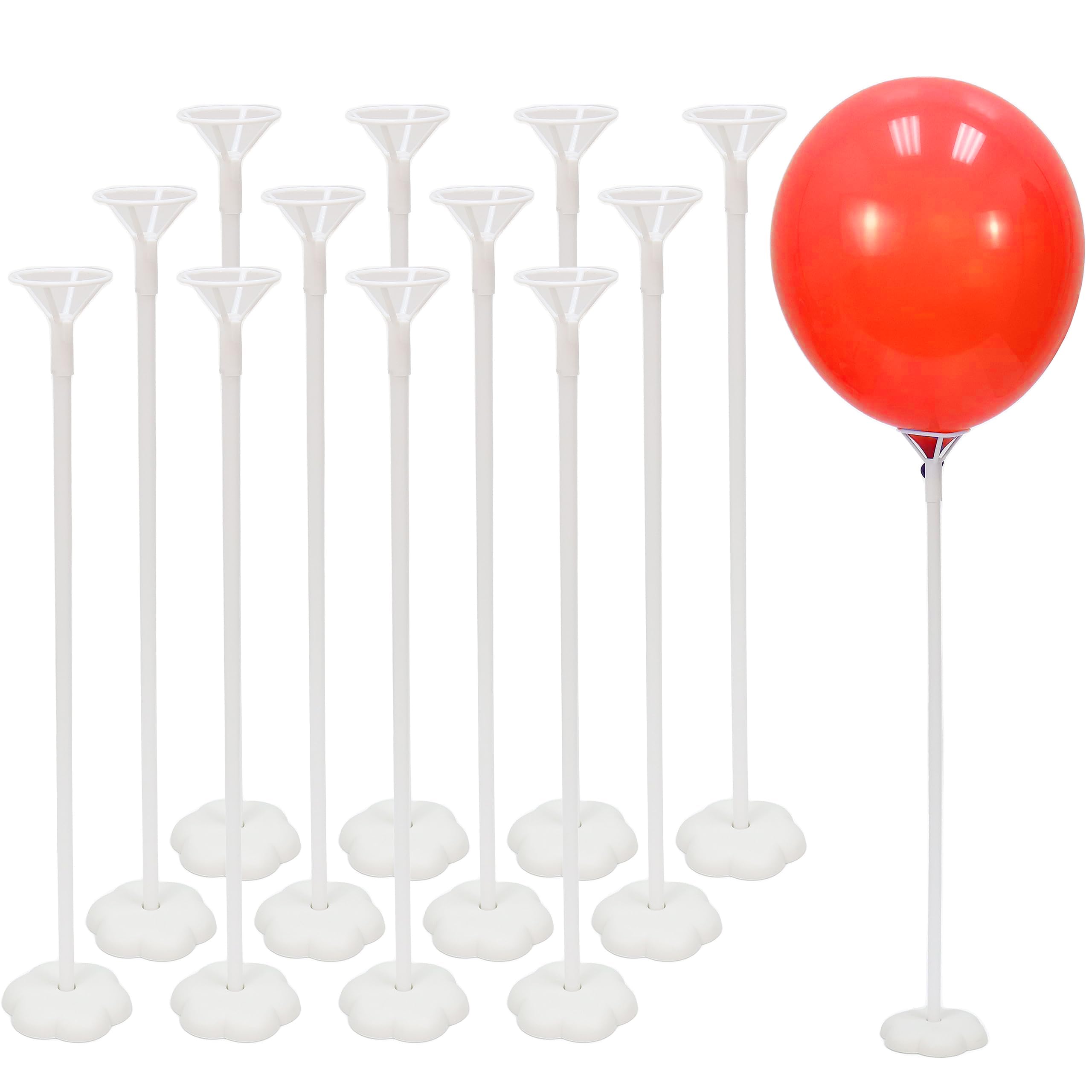 GIFTEXPRESS 12 Sets 17-Inch Balloon Stand with Base - Party Decorations for Birthday, Wedding, Baby Shower, Anniversary, Christmas & New Year Celebrations - Perfect for Indoor & Outdoor Events