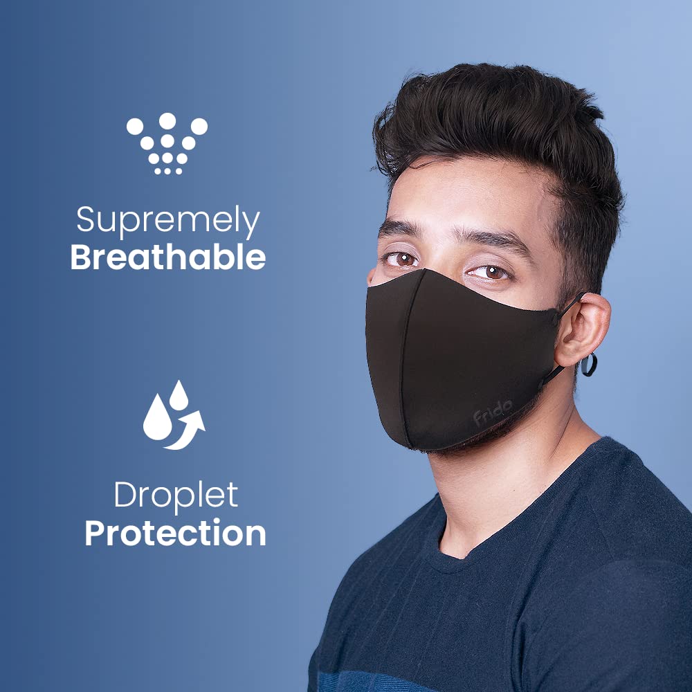 Frido ULTIMATE Copper Face Mask with Adjustable Ear Loops - Copper-Infused Layer, Breathable & Splash-Resistant Washable Fabric - Made in South Korea - Perfect for Daily Protection, Travel & Outdoor Activities