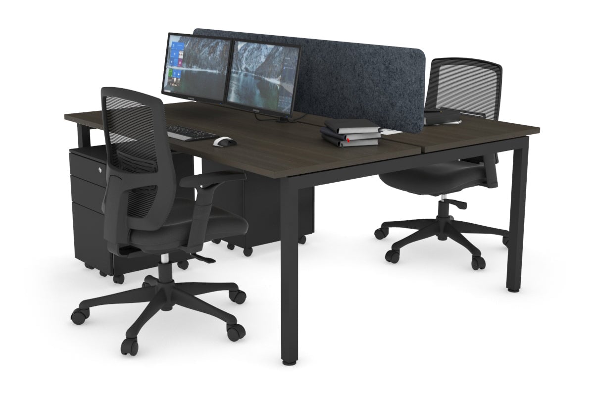 Quadro Square Legs 2 Person Office Workstation Desk - 1200L x 700W Modern Shared Workspace Solution for Home & Business Offices