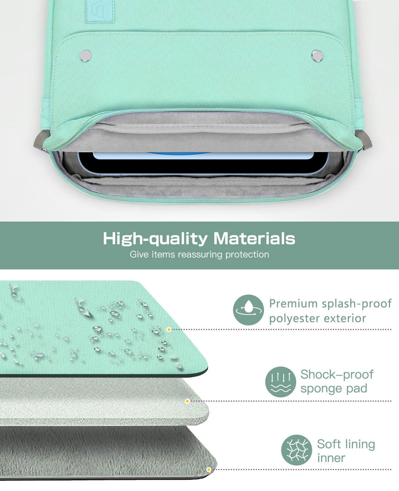Premium Tablet Carrying Case with Handle & Adjustable Shoulder Strap - Compatible with iPad Air 5 11