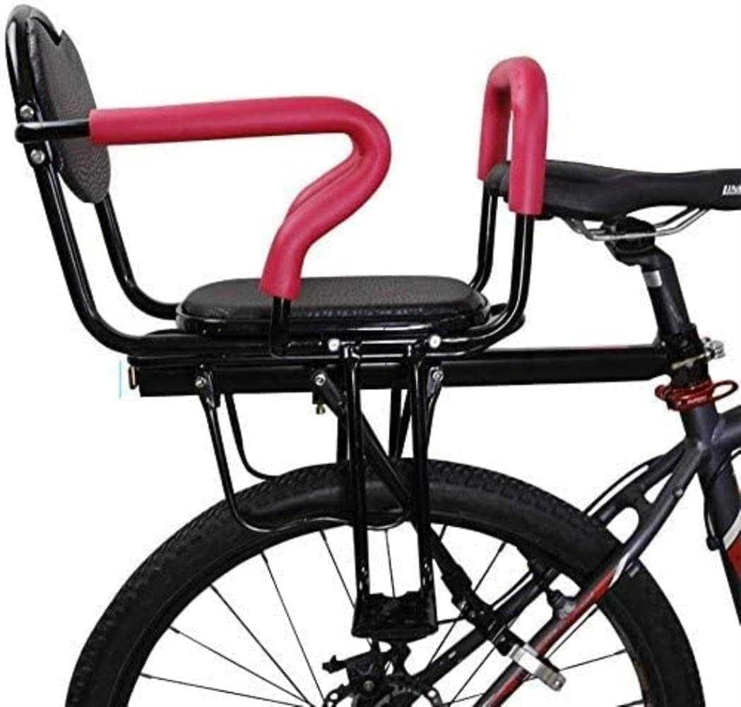 Rear Mount Child Bike Seat for 2-6 Year Old Kids - Adjustable Armrests, Safety Seat Belt & Comfortable Cushion - Universal Fit for Most Adult Bicycles - Perfect for Family Rides, Commuting & Outdoor Adventures